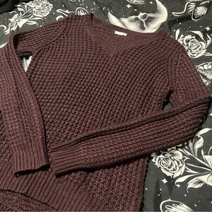 Burgundy Knit Sweater, Small